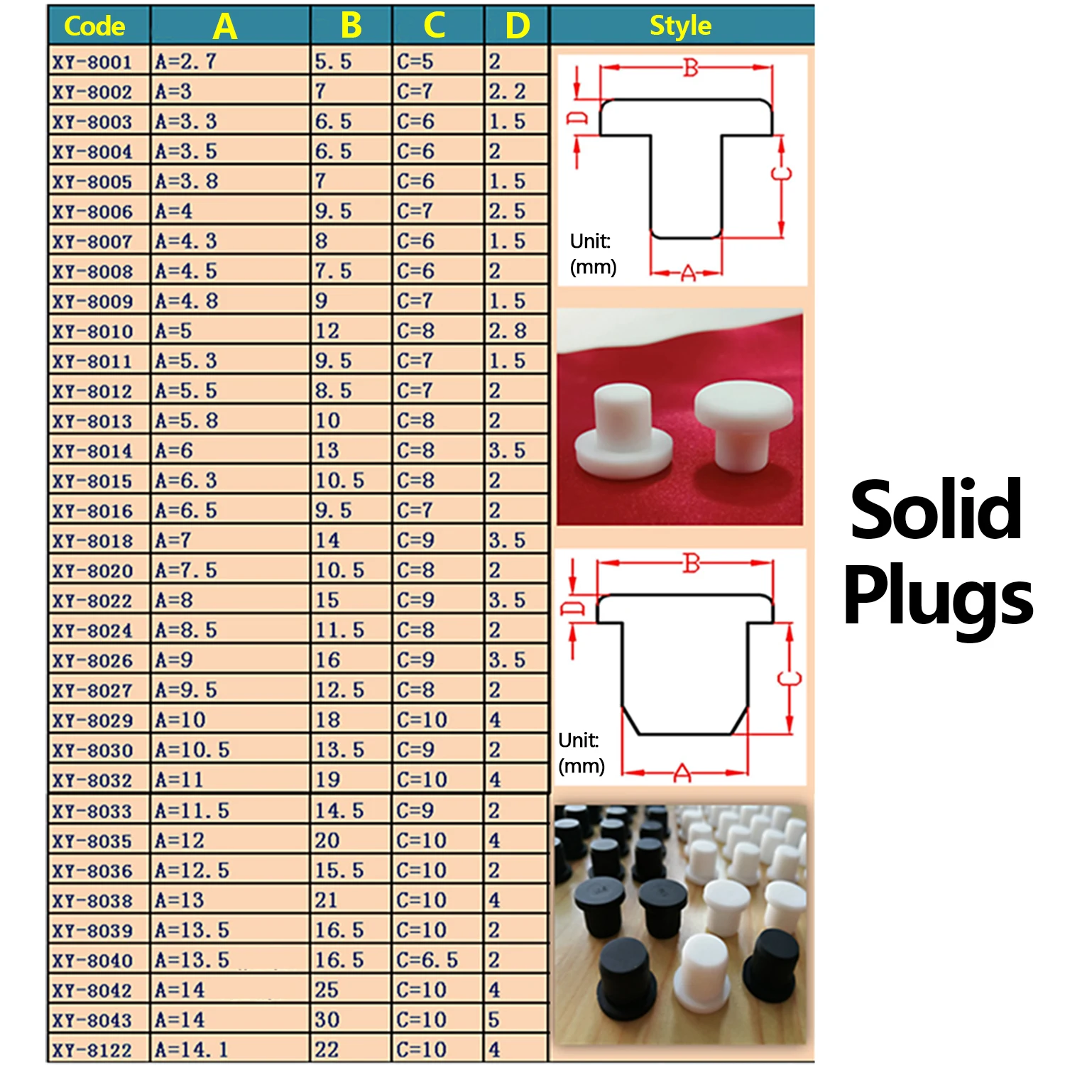 Red 13mm to 48mm Food Grade Silicone Rubber Round Hole Plug Blanking End Cap Tube Pipe Stopper T Inserts Cover Seals Dust-proof