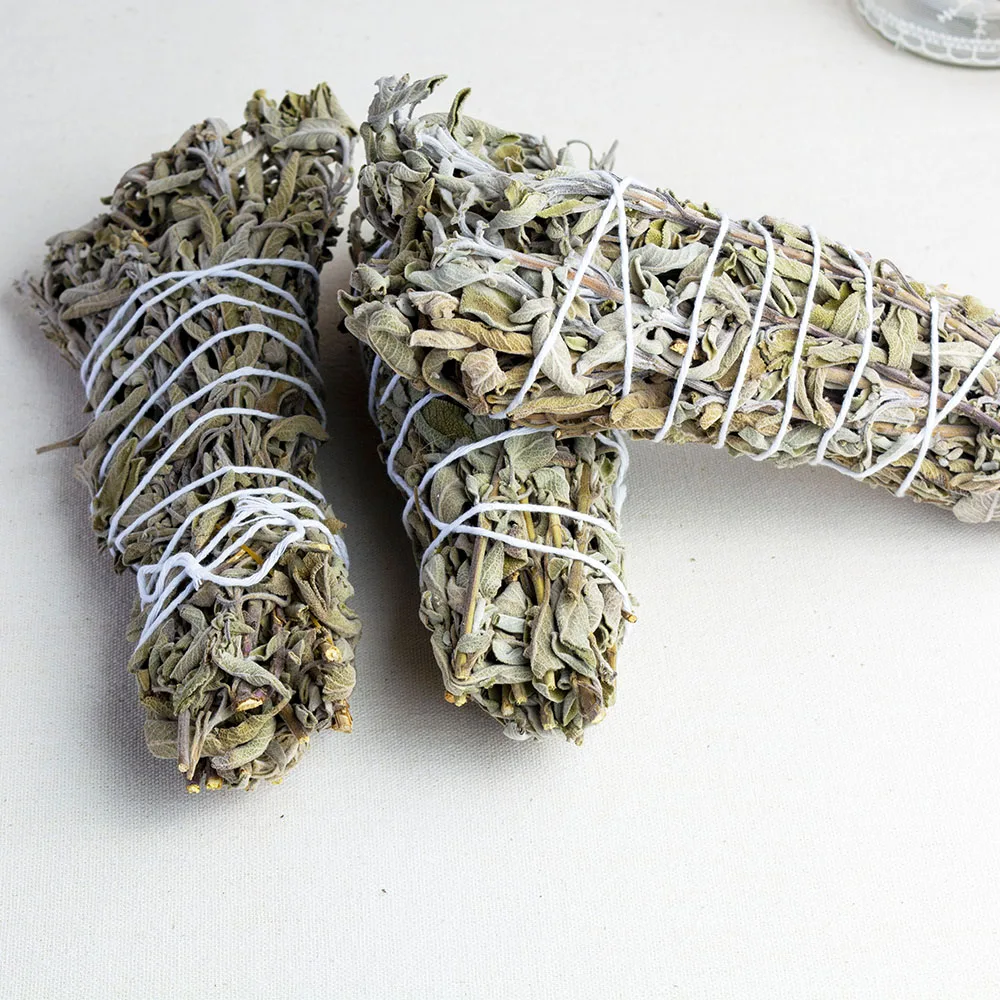 20cm 3 Pcs Natural Big Anatolian Sage Incense  Bundle For Meditation Smudging Rituals and Remove Negative Energy