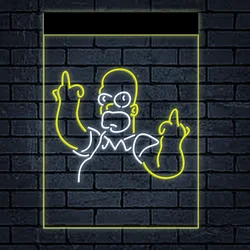 Fashion-Simpson Dad Display Dual Color Led Neon Sign