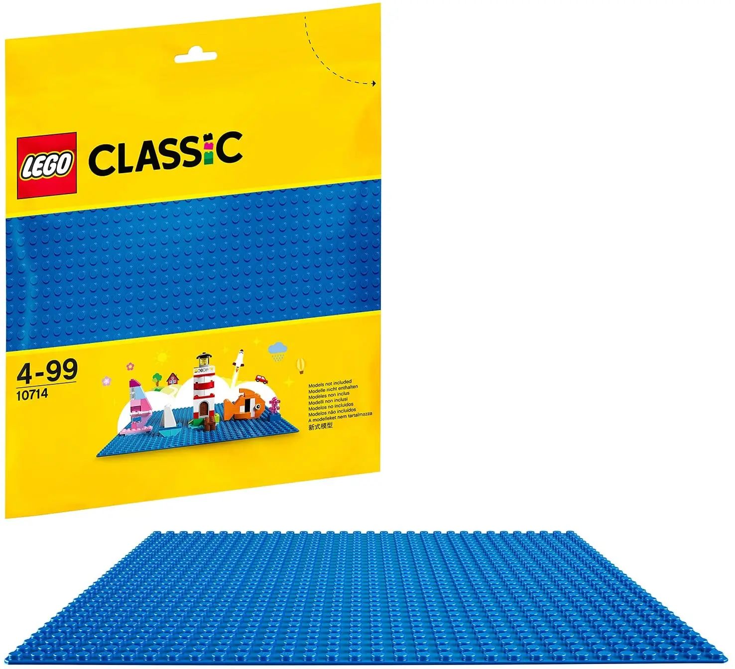 LEGO 10714 Classic Blue Baseplate 10 x 10 Inch/32 x 32 Studs Stackable Building Board, Creations Sheets Builders