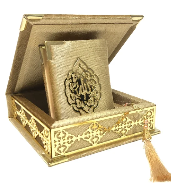 Islamic Holy Book Quran Kuran-i Kerim  and Tesbih Gift Set In Velvet  Box