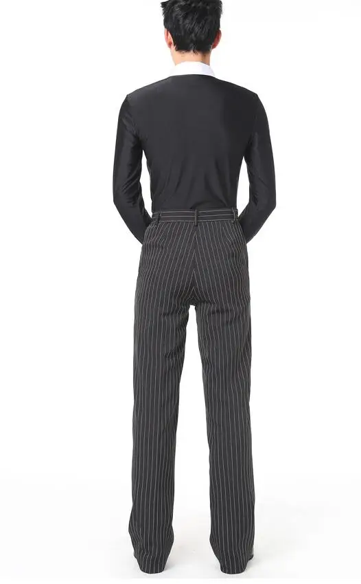 

black white stripe Boy ballroom pants latin cha cha samba salsa boy men dancing pants with side pocket