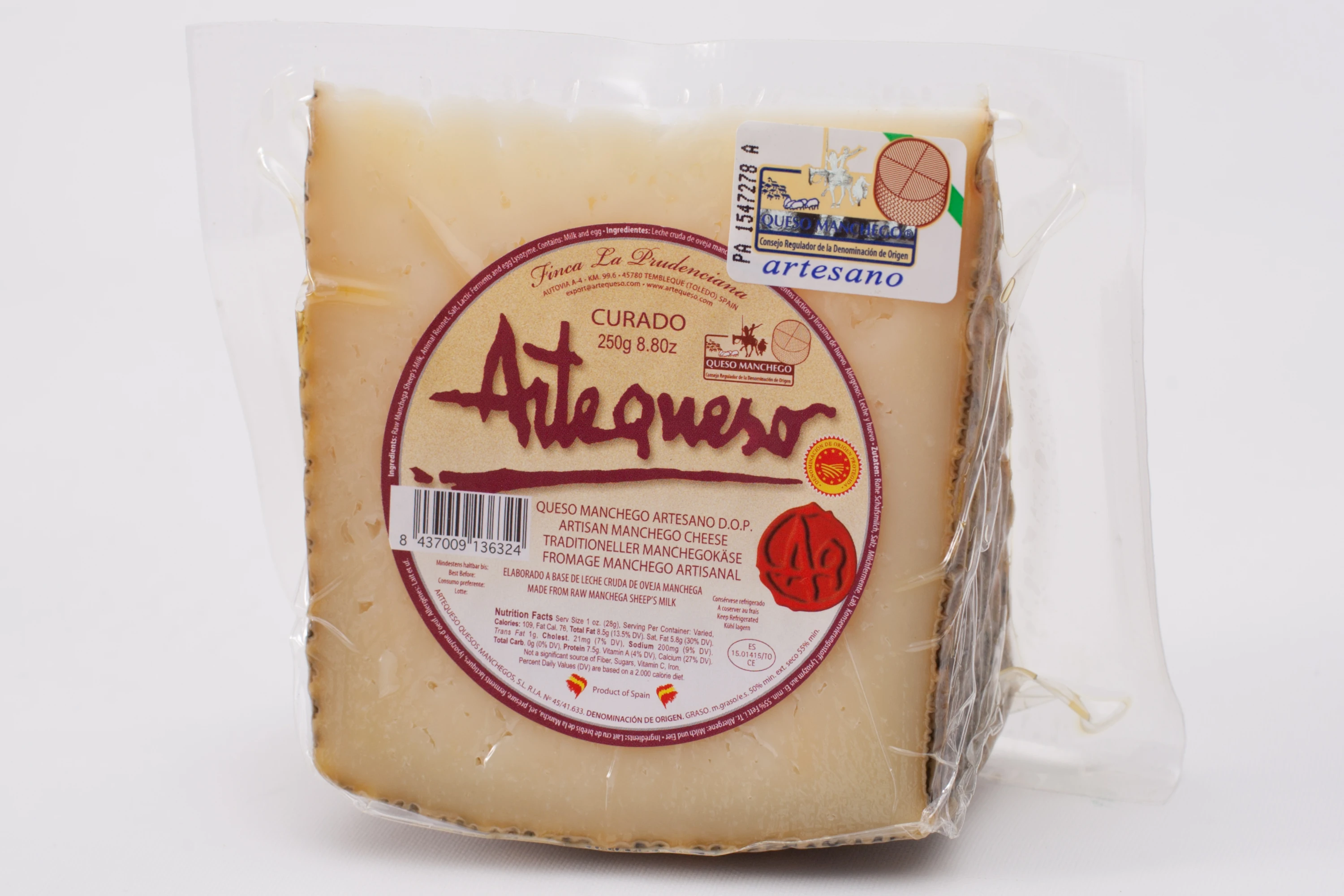 Manchego formaggio artigianale indurito D.O.P. -Arteformaggio-pezzo 1,5Kg