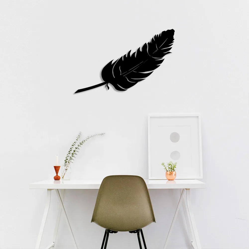 Feather Standing Tilted Wall Room Home Accessory Wooden Table 50x32cm