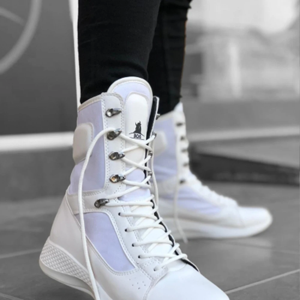 BA0600 Laced White High Base Boxer Unisex Sports Postal Boots Winter Turkey Brand Comfortable And Stylish Shoes Discount Special