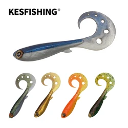 KESFISHING Fishing Lures Bait Curly Swimmer isca Artificial Silcone Soft Grub Tail Bait leurre souple Sinking