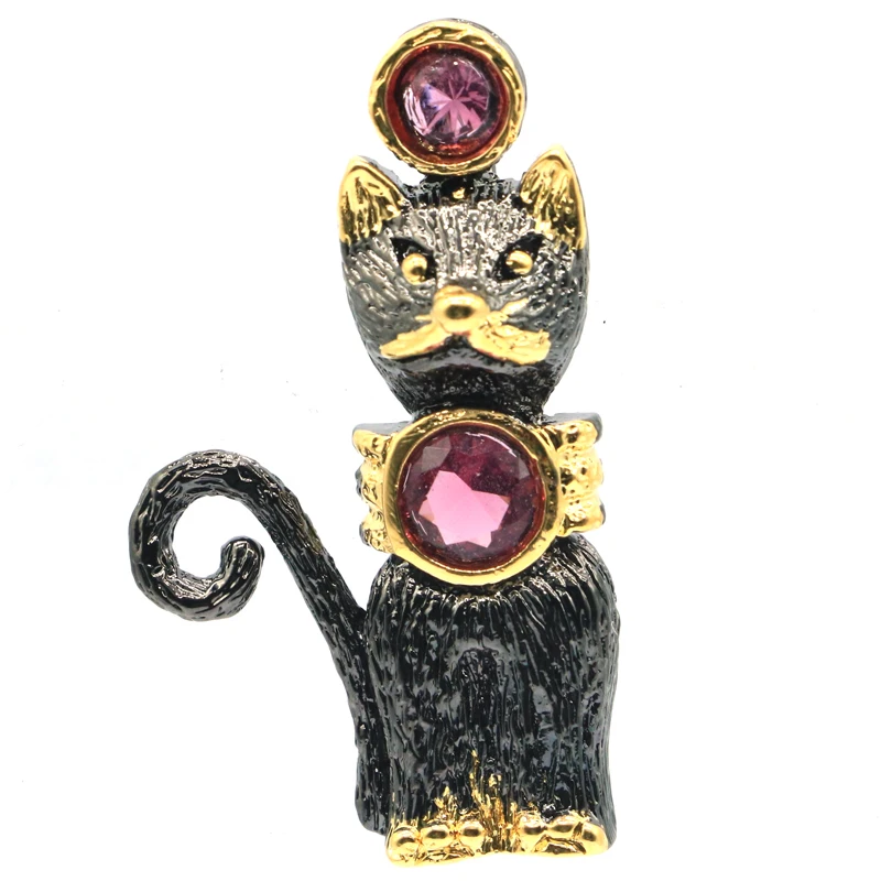 

Buy 4 Get 1 Free 41x24mm Gothic Cat 9.6g Violet Tanzanite Blue Topaz Tanzanite Black Gold Metal Silver Pendant Street