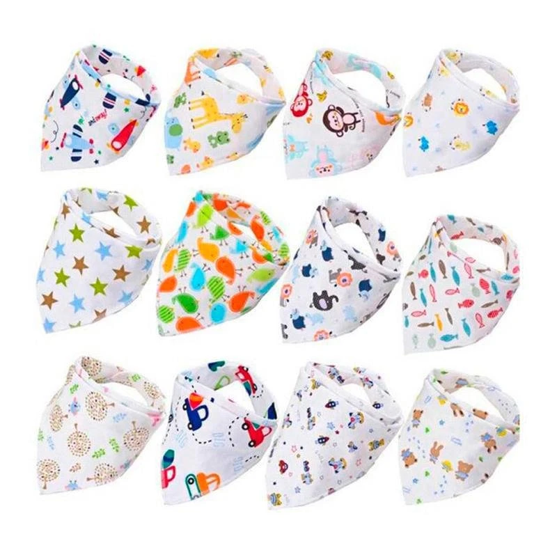 Lot of 5 Triangular baby bandana bibs-original gifts for newborns