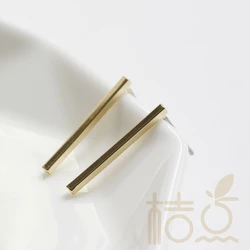 DIY Supply-Brass Base Rectangle Bar Earring Posts With Stainless Steel Pin - 20x1x1mm (4222C)