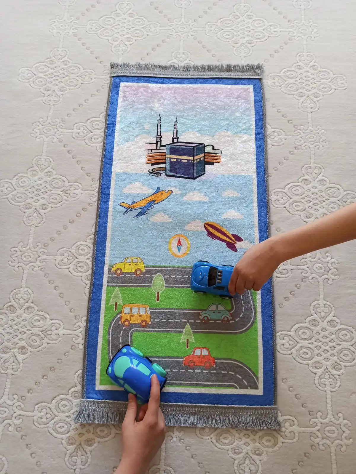 

Arab Muslim 0-6 Age Kids Children Prayer Islamic Pray Rug Prayer Non Slip Carpet Eid Gift 38 x 80cm Children's Seccade