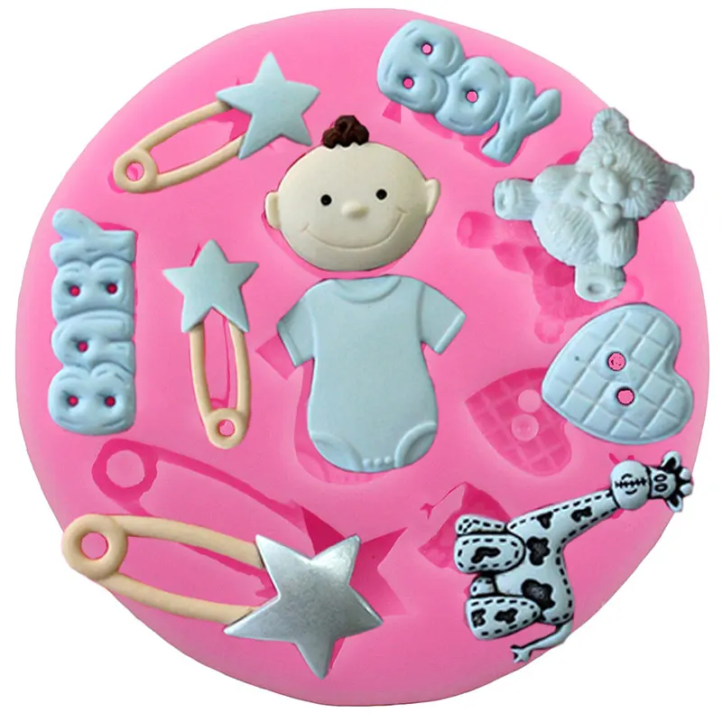 Baby Clothes Shoes Foot Party Silicone Molds Cupcake Topper Fondant Cake Decorating Tools Jelly Candy Chocolate Gumpaste Moulds