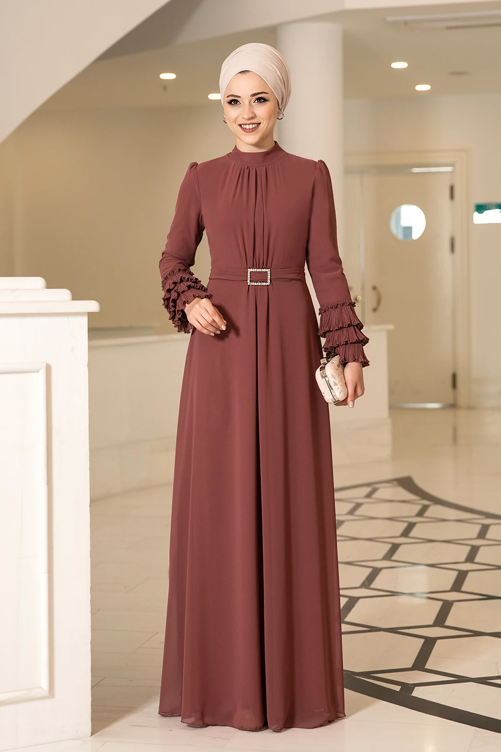 Abayas For Women Eid Dress Muslim Women Flat Summer Elegant Dubai Abaya Turkey Modest Islamic Clothing Metal Belt for Invitation