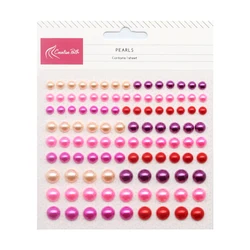 Creative Path Half-Round Pearls Stickers Self Adhesive Flat Back Assorted Colors Crafts Embellishments Scrapbooking Decoration