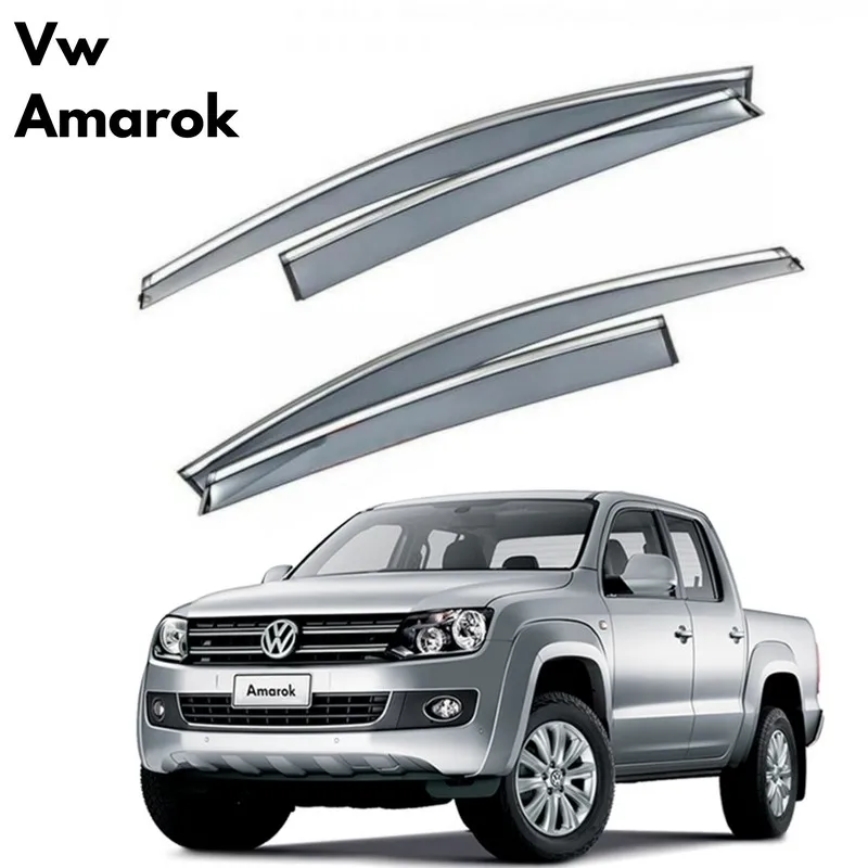 For Volkswagen Amarok Wind Deflector Chrome Rain Window Visors 2009 2010 2011 2012 2013 2014 2015 2016 2017 2018 2019 2020 4 Pcs