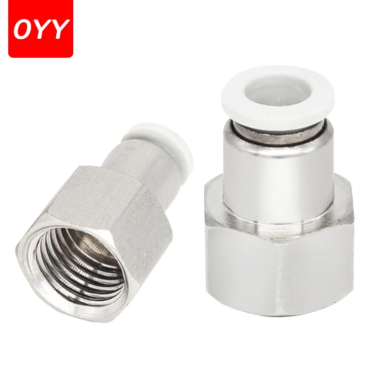 1PCS High Quality White Female Thread Straight Through Pneumatic Quick Connector PCF4-M5/6-01/8-02/10-03/12-04 Fitting