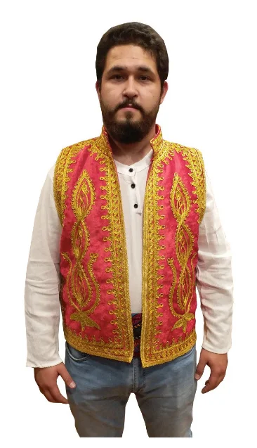 Ottoman Embroidered Vest Kırmzı Ottoman Vest Embroidered Vest Groom Kına Night Groom traditional Ottoman YouTube phenomenon vest