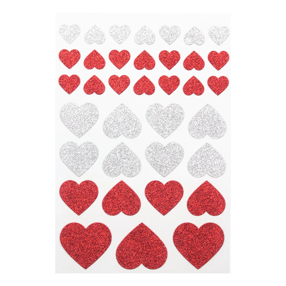 Creative Path Glitter Heart Shape Stickers Embellishments DIY Crafts Scrapbooking Cardmaking Journal Self Adhesive Decoration