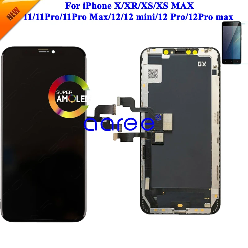 GX OLED LCD Display For iPhone X LCD Display For iPhone XS MAX 11/11 Pro/12 /12 Pro Display LCD Screen Touch Digitizer Assembly