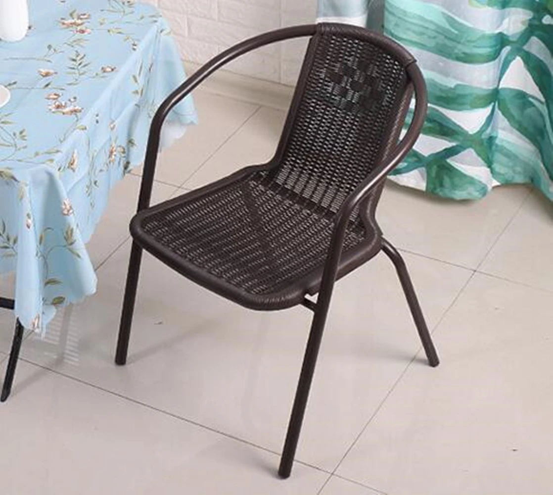 Juego de mesa de centro y sillas de jardín, muebles de comedor, conjunto de mimbre para balcón y jardín al aire libre