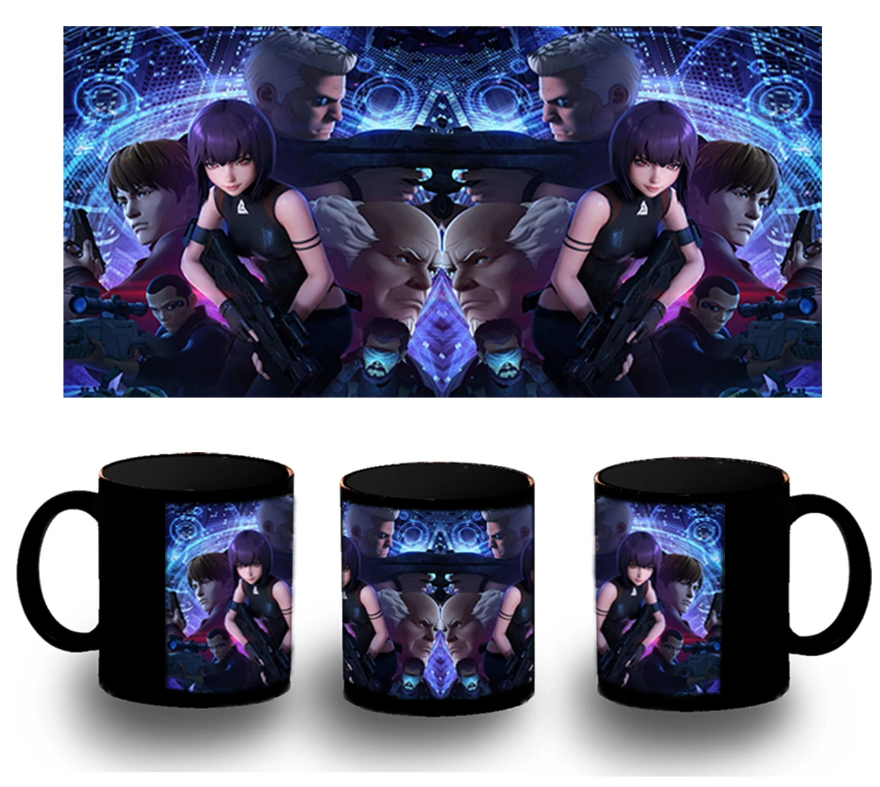 CUP FULLY black GHOST IN THE SHELL MOVIE black mug