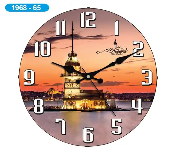 Decorative Curved Glass Wall Clock 1968-065-Girl Tower