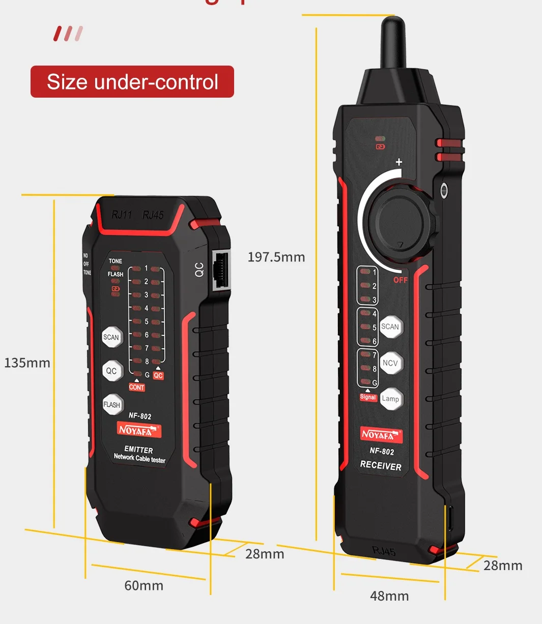 Noyafa NF-802 High Quality RJ11 RJ45 Cat5 Cat6 Telephone Wire Tracker Tracer Toner Ethernet LAN Network Cable tester Line Finder