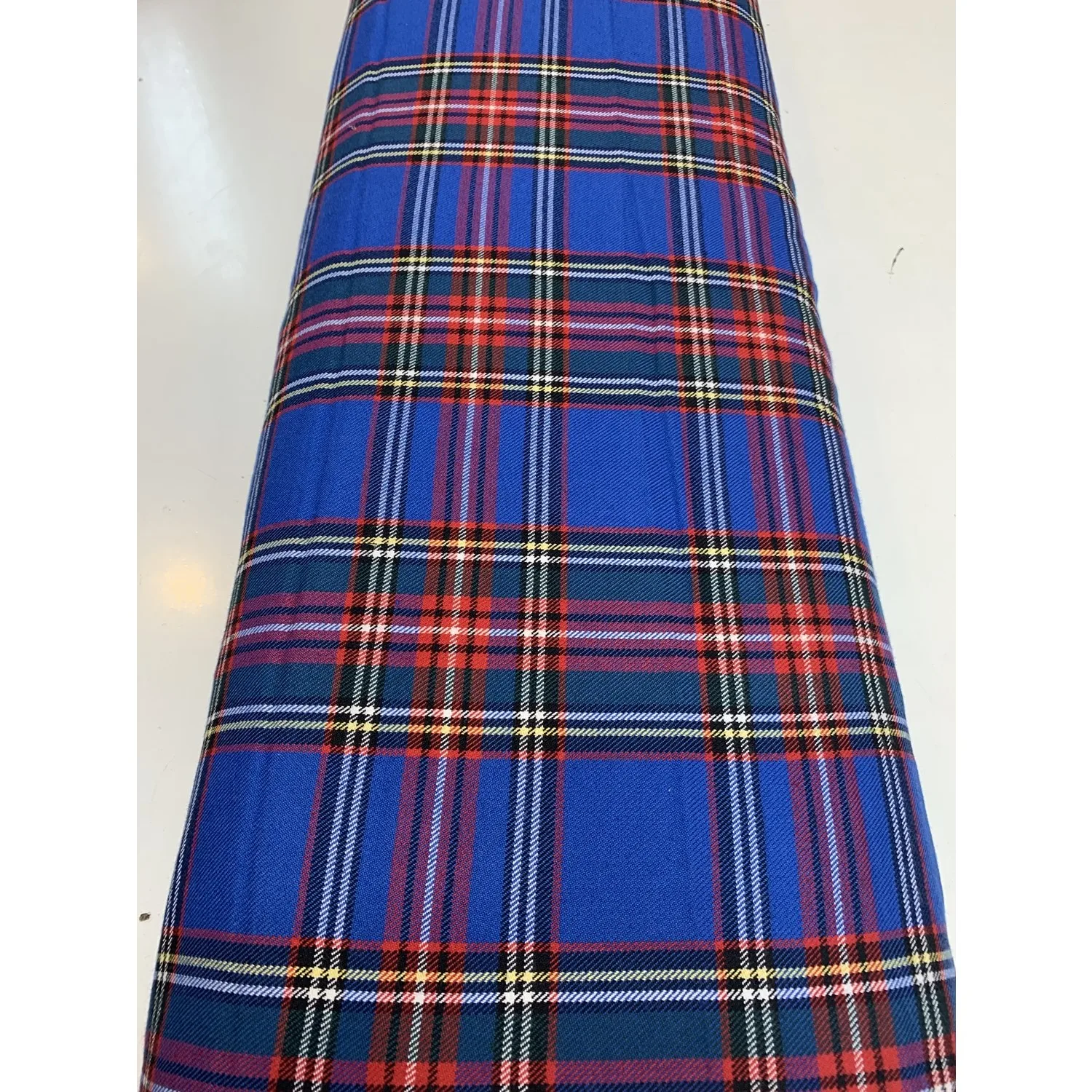 100cm x 150cm Ecossaise Plaid Fabric Tartan Scottish Polyester Viscose Cotton Yarn Twill Pleated Skirt Uniform Navy Blue