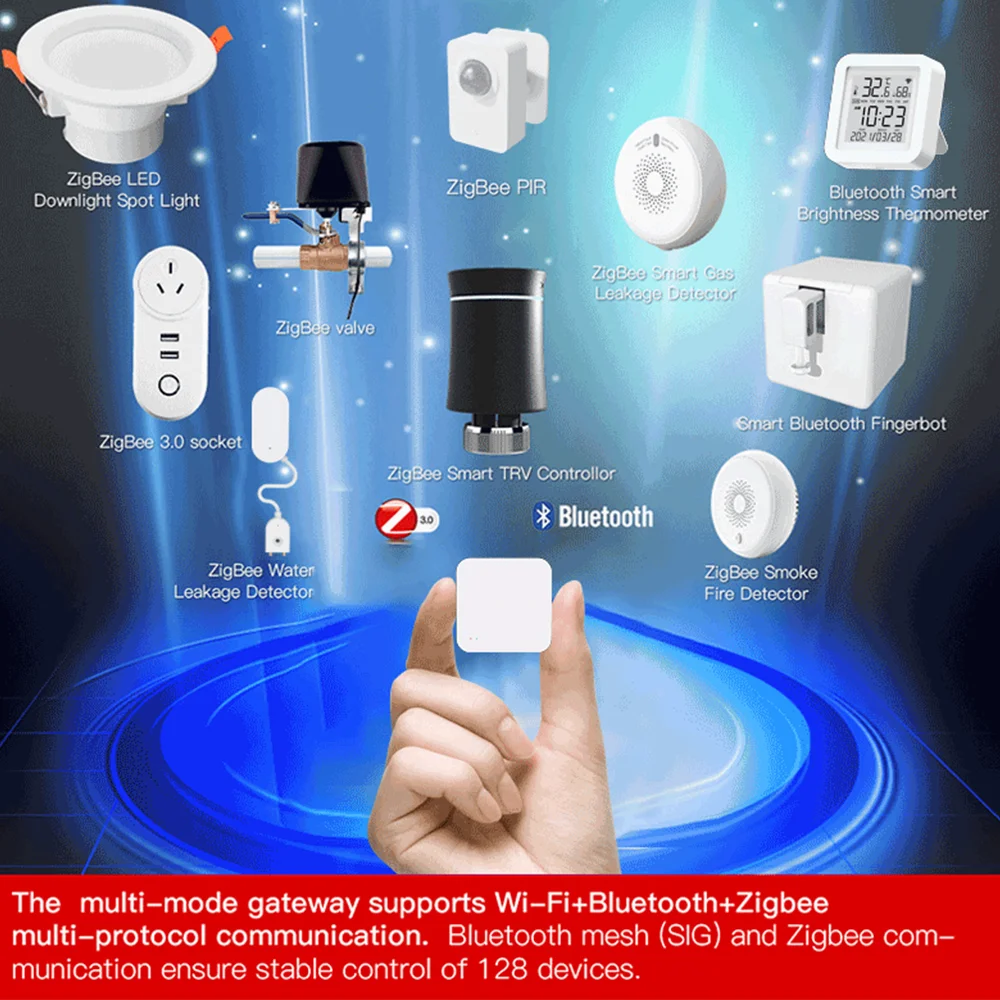 Imagem -03 - Tuya Zigbee Hub Smart Gateway Wi-fi Bluetooth Mesh Muti-mode Ponte sem Fio para Casa Inteligente Aplicativo Smart Life Controle Remoto