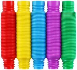 Huge POP Tube Color Corrugated Stretch Plastic Tube DIY Vent Relief Fidget Sensory Toy For Kids 3-5 Anxiety & Stress Toy XL Tube