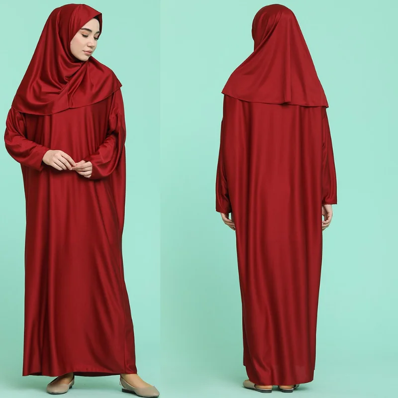 2021 new season two-piece prayer Abaya dress hijab dresses Kaftan hooded dress hijab long Khimar modest Islamic Islamic Turkey