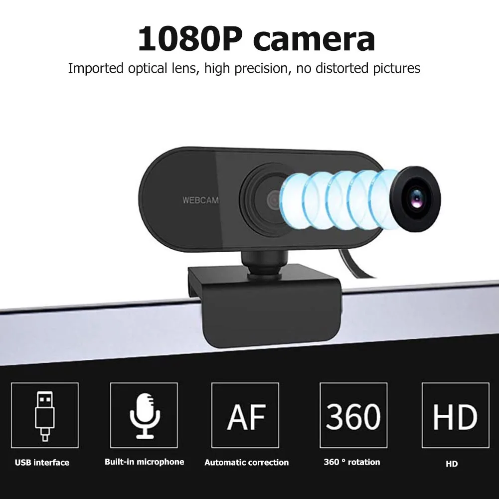 

Full HD 1080P Webcam Computer PC Web Camera With Microphone Rotatable Cameras For Live Broadcast Video Calling Conference Work