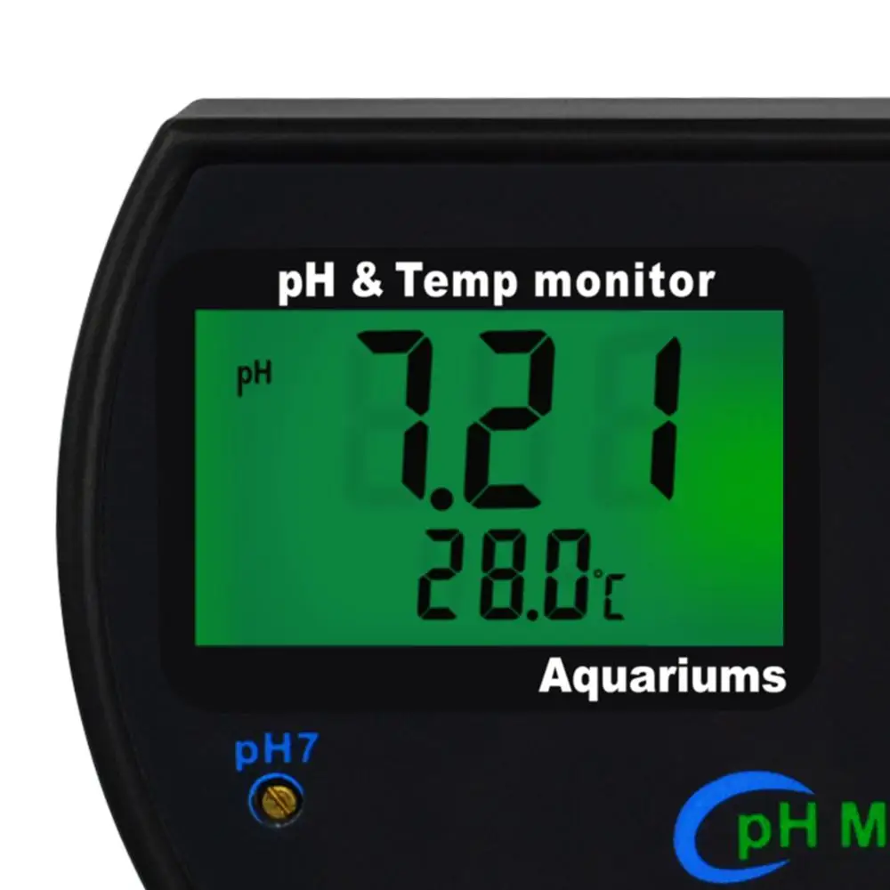 PH & Temperature 2-in-1 Continuous Monitor Meter 0.00~14.00pH degC/ degF Replaceable Electrode for Aquariums Hydroponics