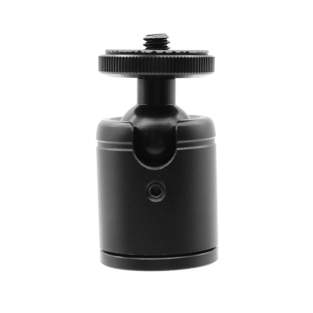 Mini bola de la cabeza de aleación de aluminio de 360 grados de rotación panorámica giratoria de rótula de bola de trípode con Base 1 / 4 pulgadas de montaje de tornillo de interfaz