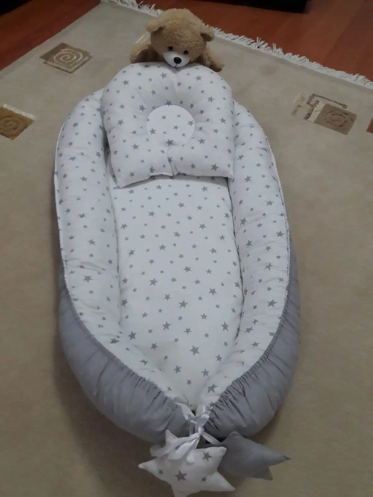 100% handmade Bidi10 handmade star gray star ponponsuz orthopedic baby nest mother so crib baby play mat seat child