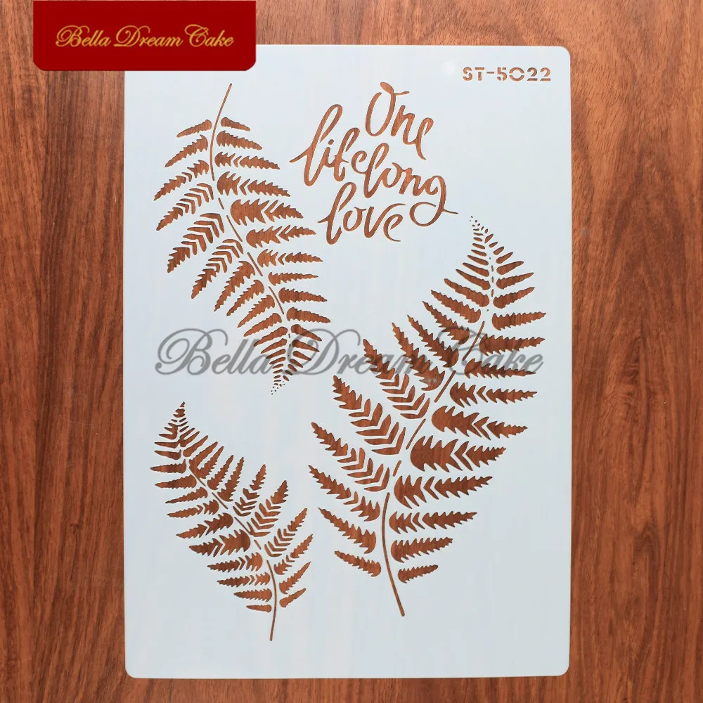 Fern Leaf Pattern Layering Stencil Template Fondant Cake Mold DIY Handmade Painting Scrapbook Coloring Embossing Decor Album