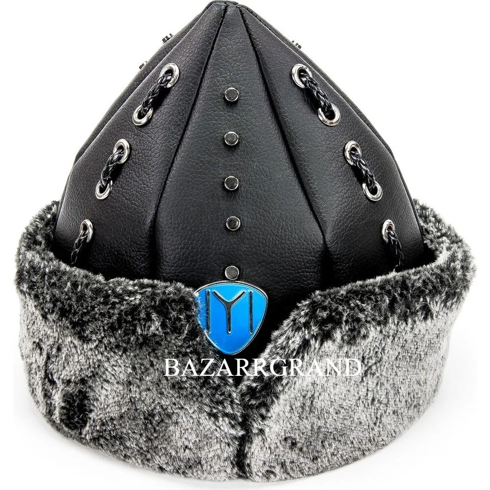 Bork Ottoman Military Pilot Trapper Trooper Hat Dirilis Ertugrul Costume Cold Protection Bork Earflap Men's Snow Caps Leather