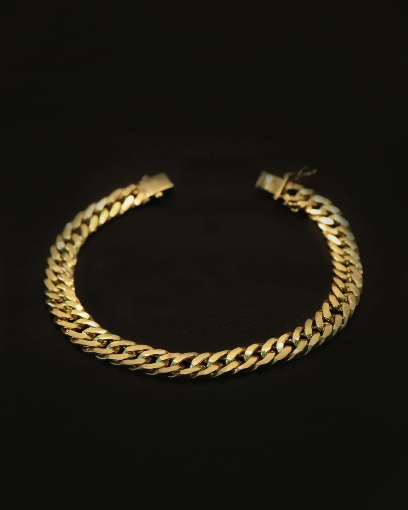 LAMINATED GRUMET 7MM Old Coin Bracelet Identical to 18K Gold (Eternal Guarantee in Color) Does not peel, does not darken