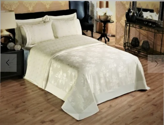 Luxury French Guipure Laced Double Pearl Pique Set-Quality Bedspread/Bed Cover- Pillowcases-Coverlet 6Pieces-Colour Options