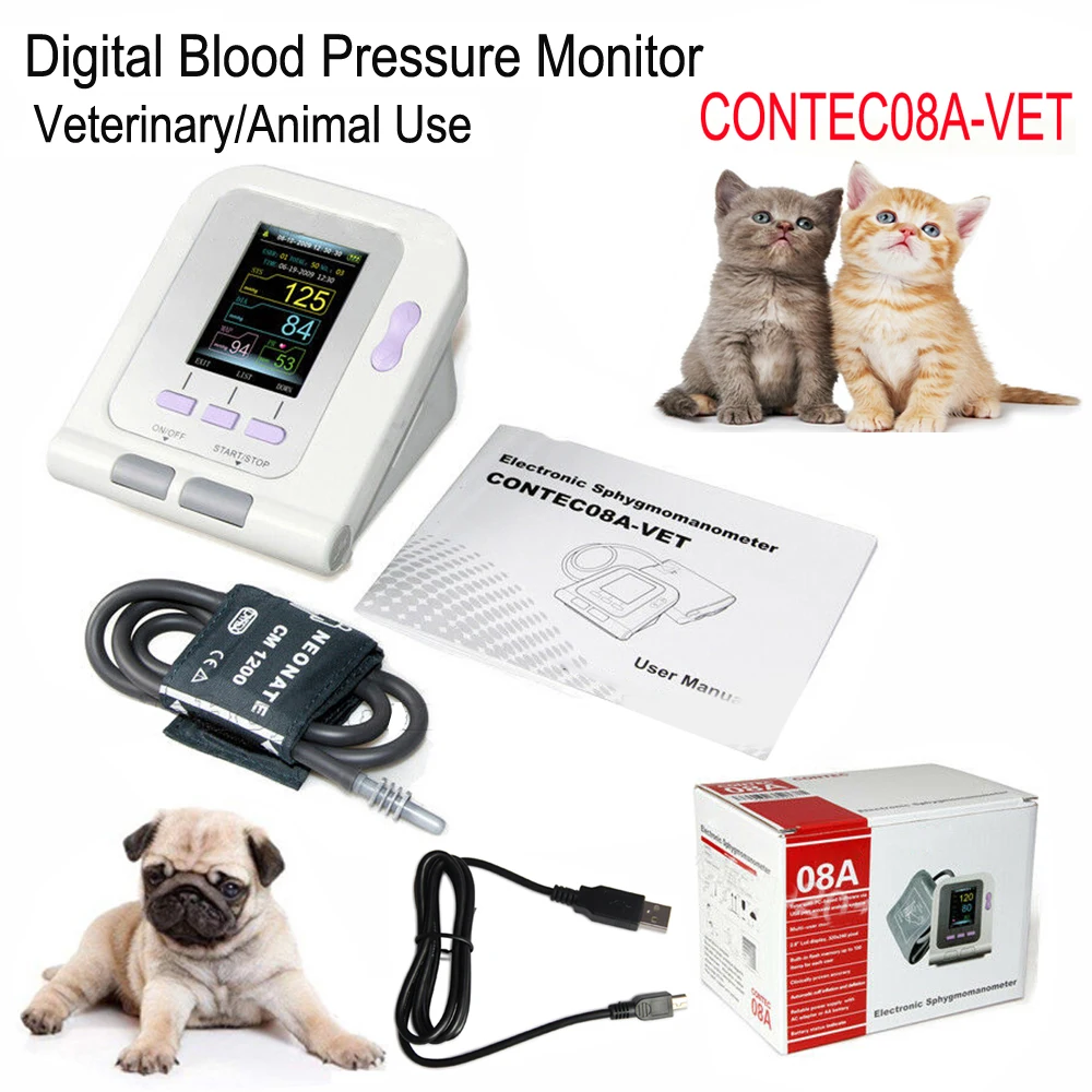 CONTEC08A Veterinary Blood Pressure Monitor Meter Digital Tensiometers INBP Machine Electronic Sphygmomanometer VET Probe