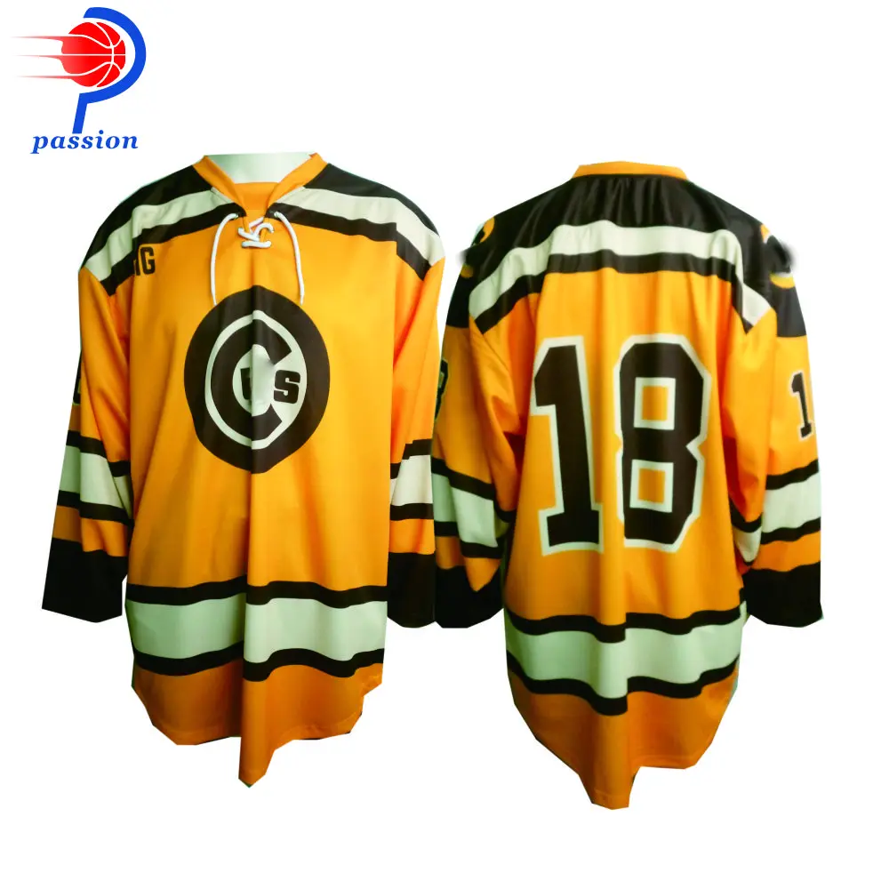 

Изготовленная на заказ сублимированная хоккейная форма — легкий и дышащий трикотаж из 100% полиэстера