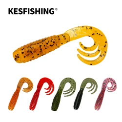 KESFISHING 50mm/1.6g triple Grub Worm simulazione esche morbide profumo iniettato e sali esche da pesca per tutti i pesci