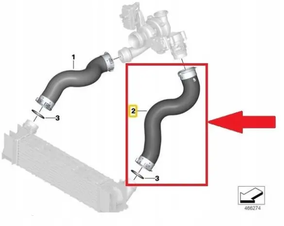 11618513849 Turbo Hose For Bmw 114 D / 116 D / 116 ED / 116i / 118i / 218i BMW 318 i / 328 ix / 318 Li 418i F20 - F21 - F22 - F23