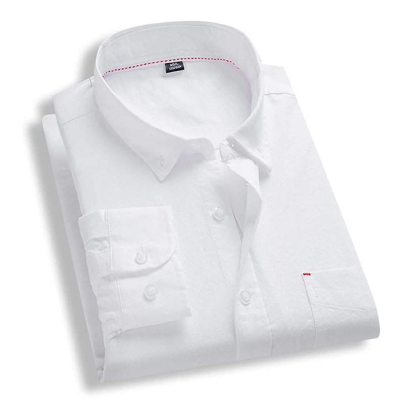 Chemise habillée décontractée pour hommes à manches longues, bouton de luxe, coton filature Oxford, mode Slim Fit, pas de repassage, M-8XL Blous masculin occidental