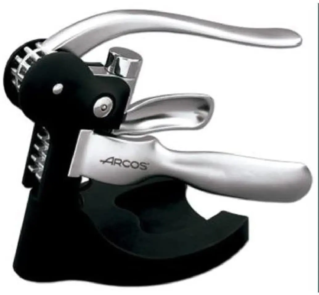 Accessories bows, Manual corkscrew bottle opener, made of Zinc alloy and ABS, black and gray Color, includes cortacaplets