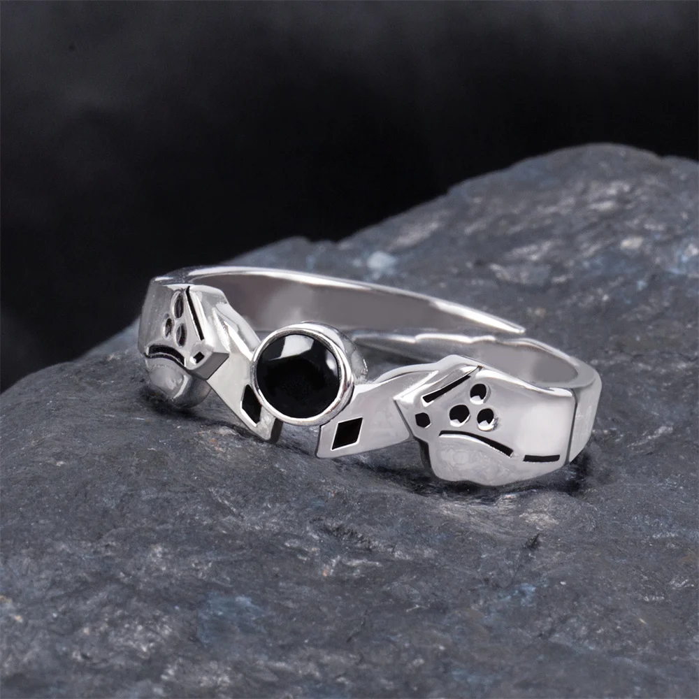 TWINKANIME S925 Sterling Silver Final Anime Fantasy Sephiroth Ring Adjustable About 7-9# For Men Women Holiday&Birthday Gifts