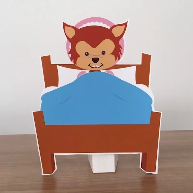 Wolf in the Bed Foam-board Cutout Standee with Cardboard Stand, Kids Birthday Decoration, Concept Party Supplies