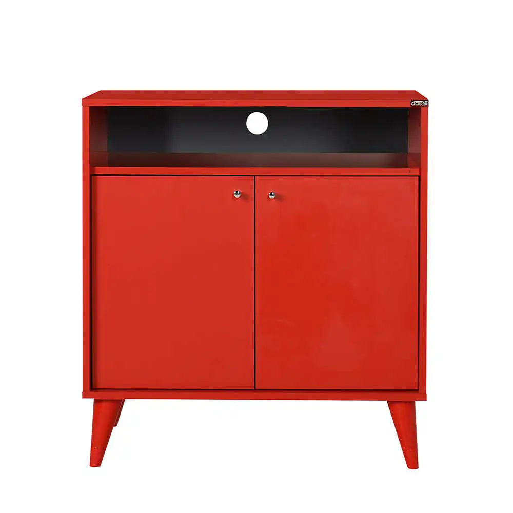 Red Wooden Wardrobe Bookshelf Organizer Hanger Wardrobe Storage Stylish Modern TV Unit Dresser For Kids Furniture