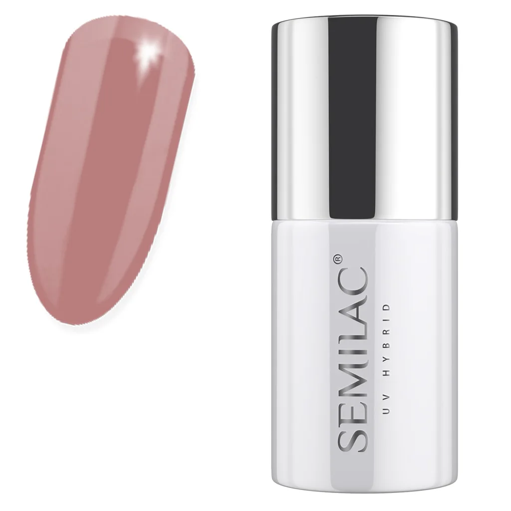 Semilac Nude Red 213 semi-permanent coverage, UV hybrid nail polish texture Gel