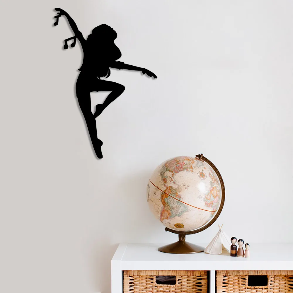 Woman Dancing on One Leg Wall Room Home Accessory Wooden Table 34x50cm