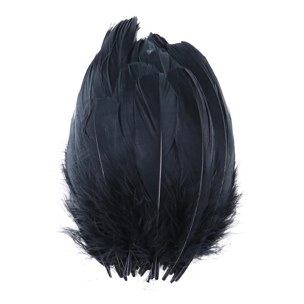 100pcs Black Chicken Goose Feather Diy Jewelry earrings Making Feathers For Crafts Decorative Accessory Plume wholesale